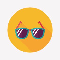 Sunglasses flat icon with long shadow N56