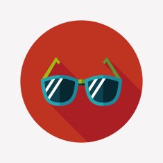 Sunglasses flat icon with long shadow N57