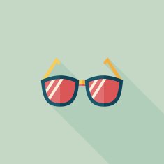 Sunglasses flat icon with long shadow N58