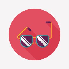 Sunglasses flat icon with long shadow N59
