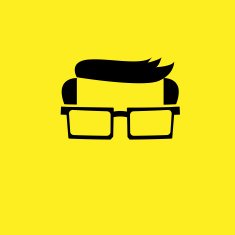 Man glasses hairdo flat icon N2