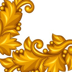 Background with baroque ornamental floral gold elements N4