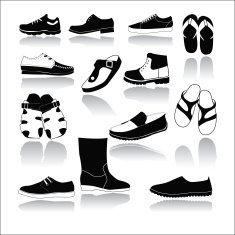 Set of icons men's shoes
