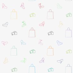 Colorful shoes shopping seamless pattern