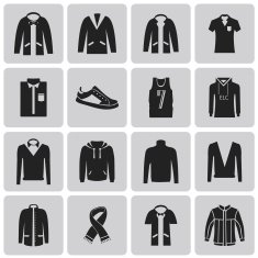 Man clothing black icon set3 Vector Illustration eps10