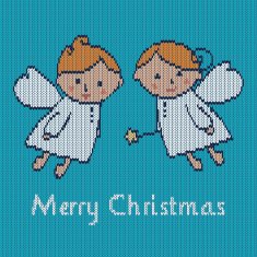 Christmas card with a cute little angels N5