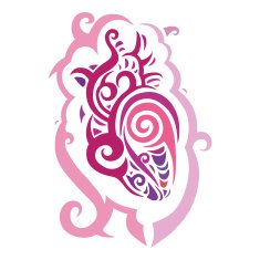 Decorative heart Ethnic pattern