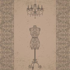 mannequin and chandelier with lace border
