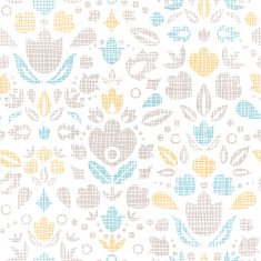 Abstract vintage ornamental tulips textile seamless pattern background