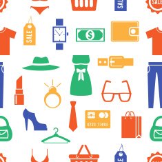Colorful Clothing and Accessories Themed Graphics