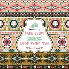 Seamless colorful pattern in tribal style