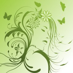 Beautiful girl with flowers in hair N3