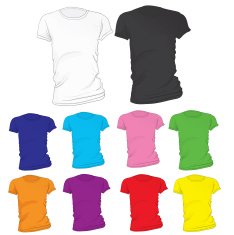 Women's Blank T-Shirt Template in Many Color