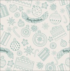 Pattern With Christmas Balls and Gifts N3