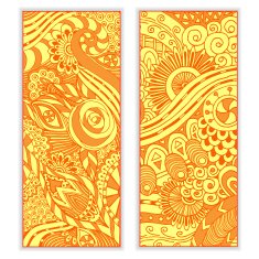 Abstract vector ethnic pattern card set N4