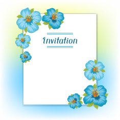 Design of invitation card with pretty stylized flowers N5