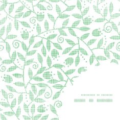 Leaves and swirls textile frame corner pattern background