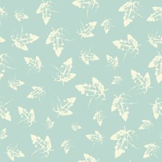 Pattern with leaves in pastel on cold background