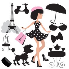 Girl in Paris vector illustration N3
