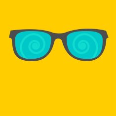 Sunglasses with spiral glasses Flat design style