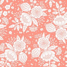 Seamless vintage pattern with decorative flowers N5