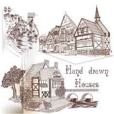 Hand drawn vector houses N2