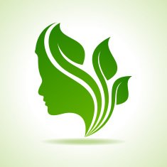 Eco icon with women face stock vector