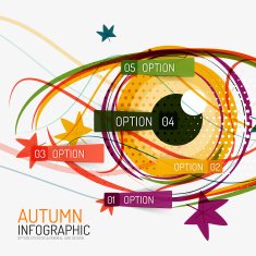 Autumn option infographics and human eye