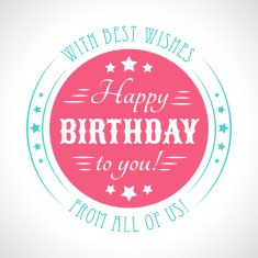 Happy birthday card Typography letters font type Vector
