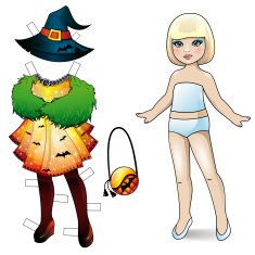 Paper doll Halloween collection N6