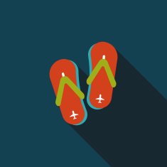 flip flop flat icon with long shadow N22