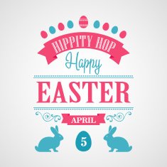 Happy Easter Typographical Background N5