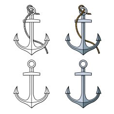 Vector set with isolated anchors Black and white N2