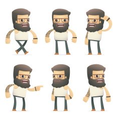 set of tattoo artist character in different poses N25