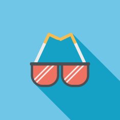 Sunglasses flat icon with long shadow N60