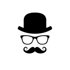 Hat Glasses and Mustache Set Vector