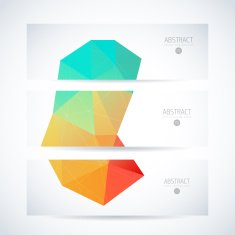 Abstract vector mosaic banners N114