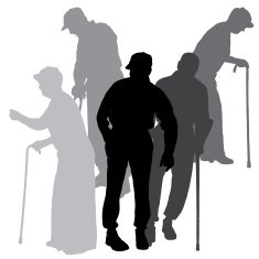 Vector silhouette of old people N27