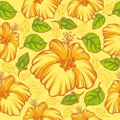 Hibiscus flower Vector Pattern