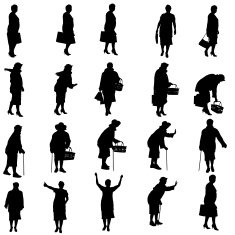 Vector silhouettes of woman N54