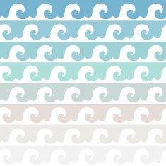 Sea waves Multicolored seamless vector pattern