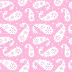 Pink & White Seamless Paisley Pattern