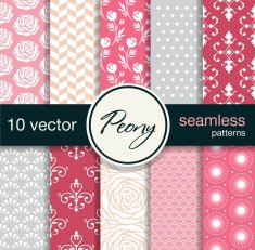 Ten seamless vector patterns Floral theme