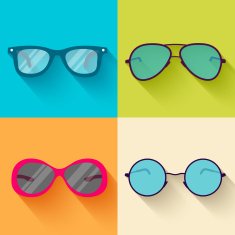 flat glasses icon set concept