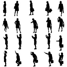 Vector silhouette of women N123