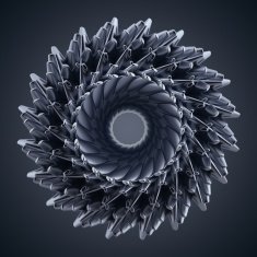 3d abstract microbiological organic shape virus macro N5