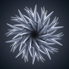 3d abstract microbiological organic shape virus macro N6