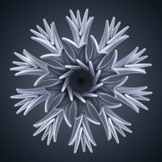 3d abstract microbiological organic shape virus macro N7