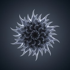 3d abstract microbiological organic shape virus macro N8