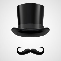 moustaches and stovepipe hat victorian gentleman
